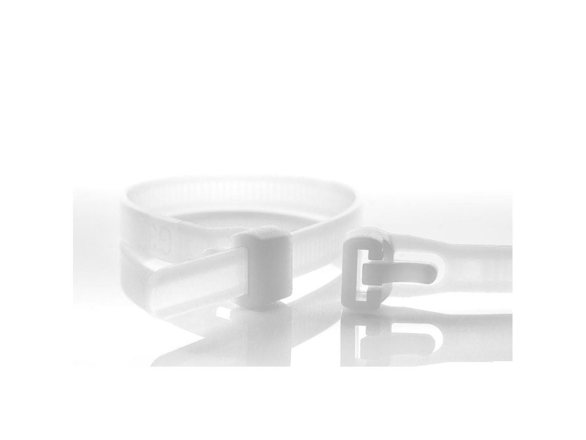 1000 Abraçadeiras Reutilizáveis 150 X 7,6 Mm Cor Natural