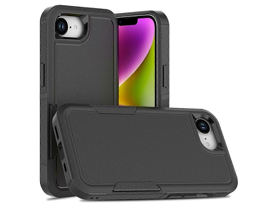 Capa 2 Em 1 Pc Tpu À Prova De Choque Para Iphone 16e - Preta