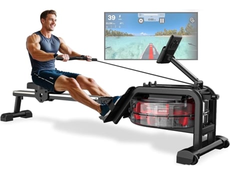 Máquina de Remo Doméstica VOWVIT com Monitor Bluetooth Compatível com a Aplicação Kinomap Fácil Montagem Altura Máxima Do Utilizador 210 Cm