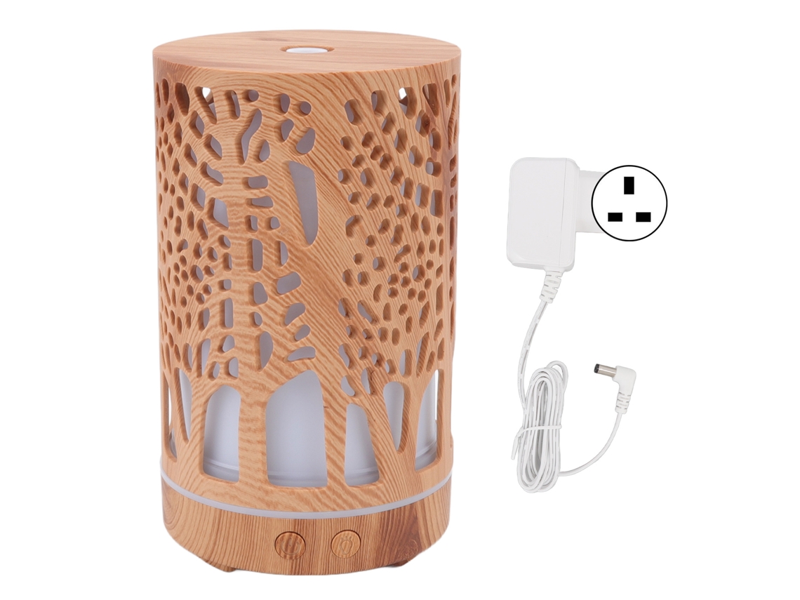 Laxiscreed Umidificador Aromático Com Aparência De Madeira E Luz Relaxante Para Ambiente