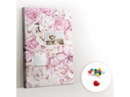 Painel De Cortiça Para Parede Flores Rosas Para O Quarto Das Crianças Espelharte (40x60 Cm)