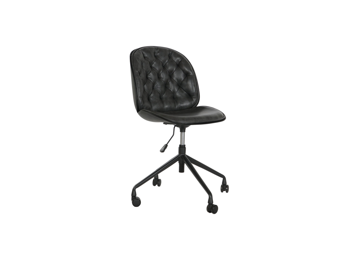 Cadeira de Metal PP com 89 Rodízios Preta (47,5x57,5x83cm) ALEXANDRA HOUSE LIVING