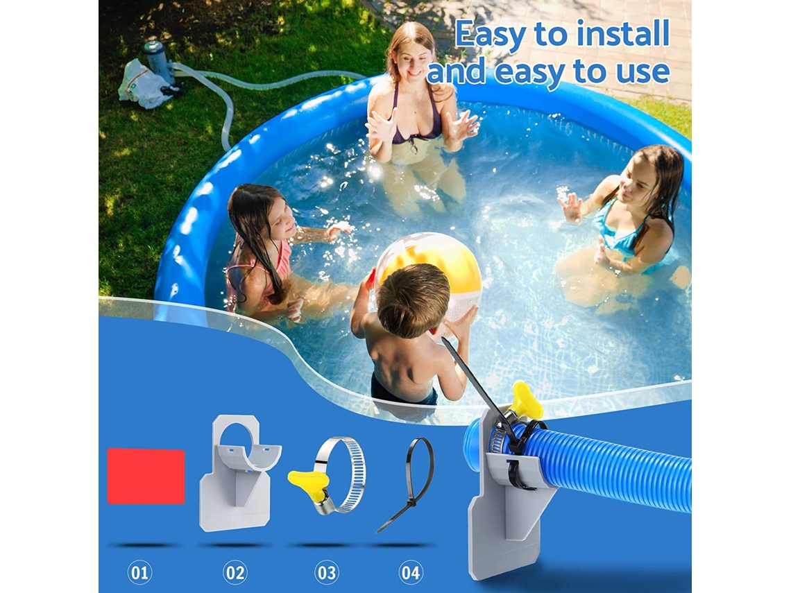 Suporte de Mangueira para Piscina a Terra 2 Peças Cinza