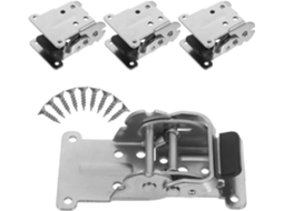 Dobradiças Dobráveis, Suporte Dobrável Reforçado, com Trava, Conjunto de 4, Aço Inoxidável Prateado SFUSHOS