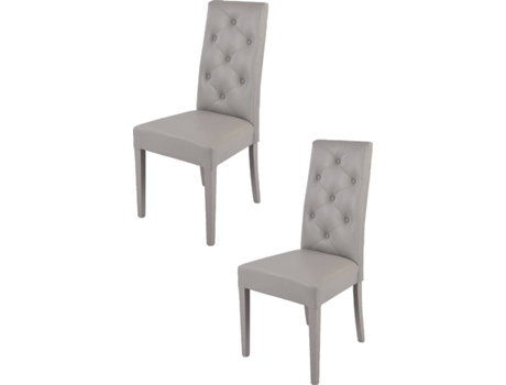 Conjunto de 2 Cadeiras T M C S Chantal (Cinzento Claro - 99x46x55 cm - Madeira)