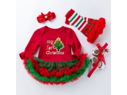 Conjunto de Saia Macacão de Bebê de Roupas de Natal 80Cm