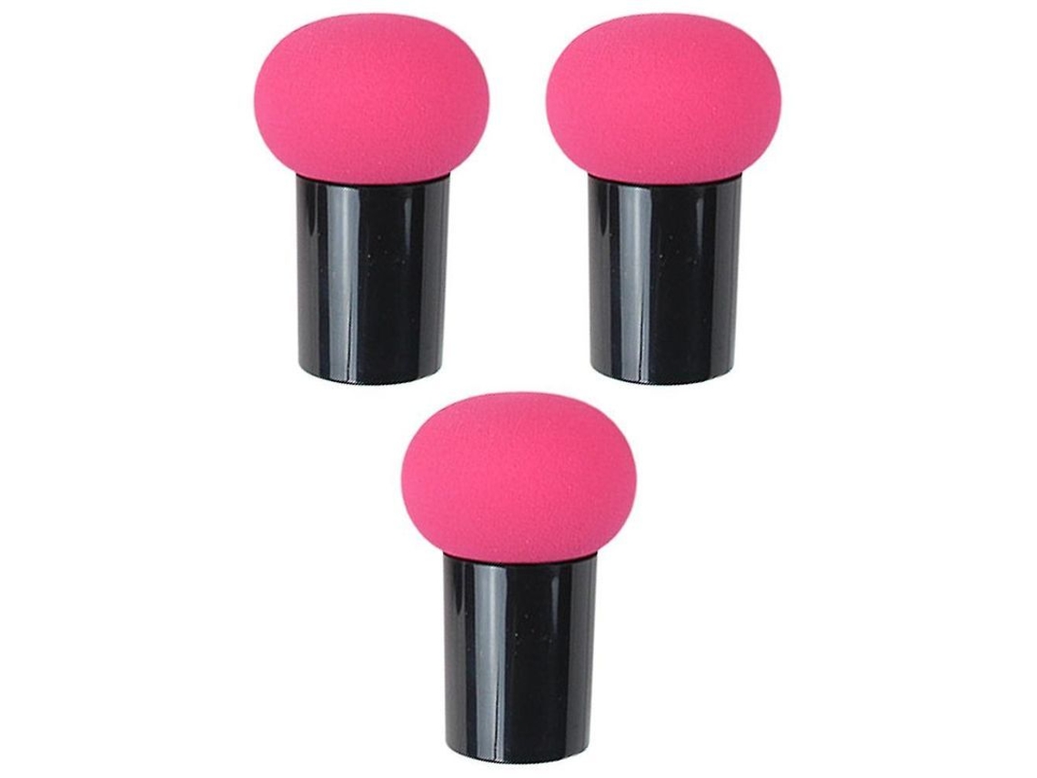 3 Esponjas de Maquiagem Cabeça de Cogumelo Seco e Molhado Puff de Base para Maquilhagem
