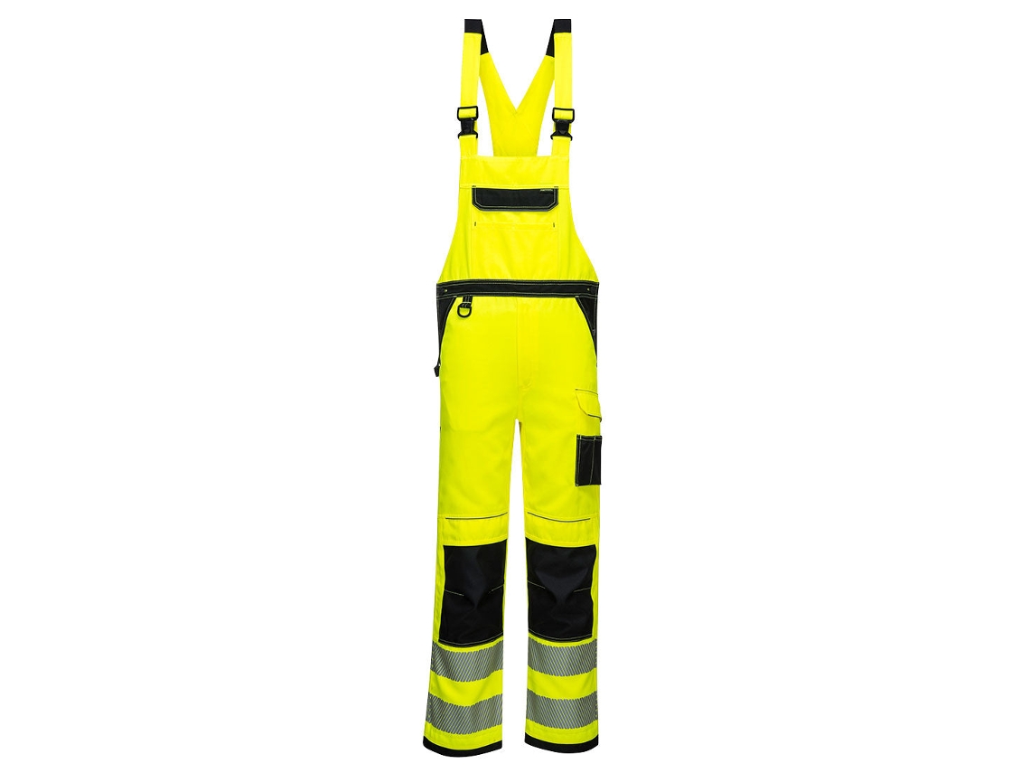 Macacão De Alta Visibilidade Pw3 - Segurança E Conforto Amarelo Preto / Xxl