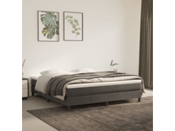 Vidaxl Cama com Molas/colchão 160x200 Cm Veludo Cinzento escuro