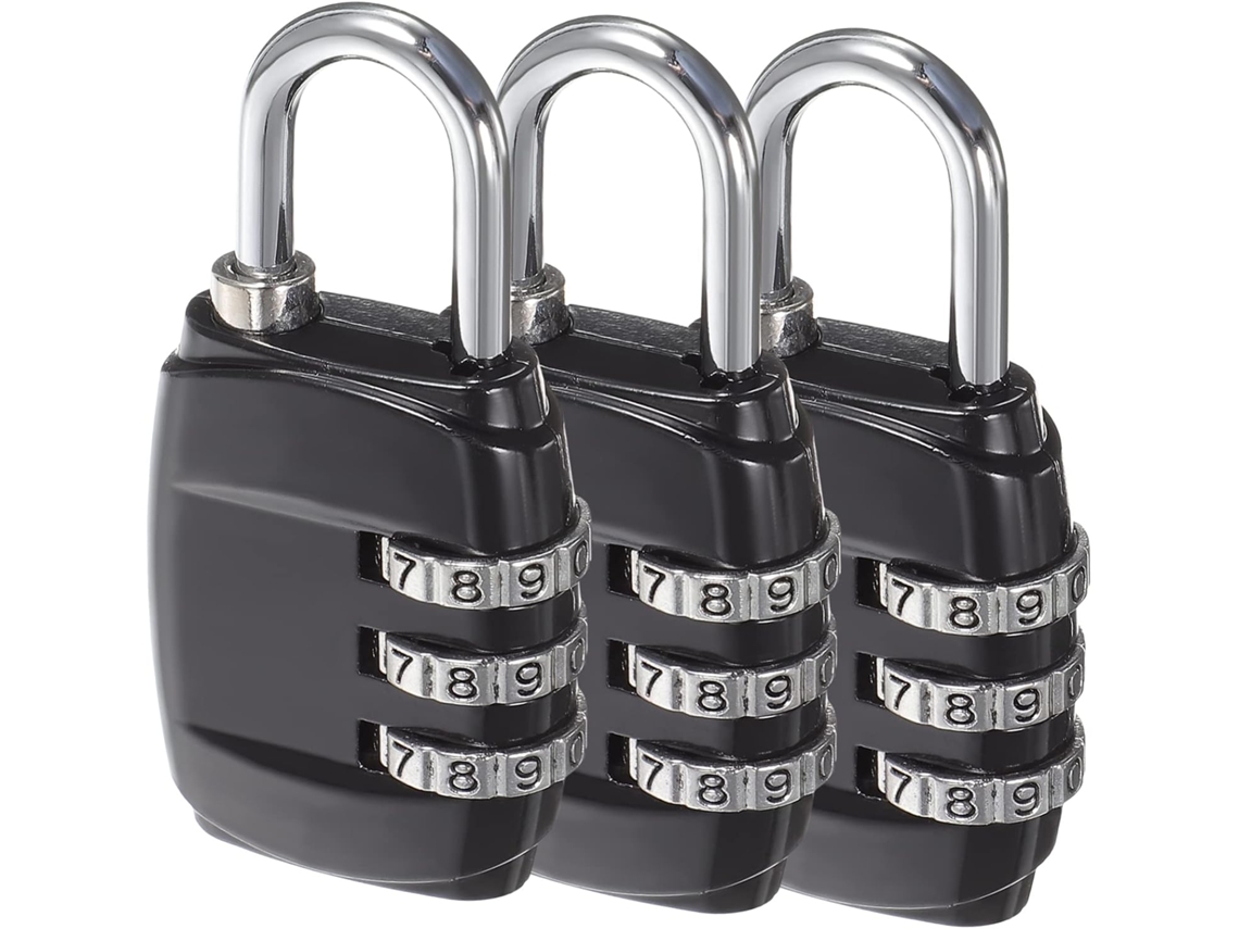 Conjunto De 6 Cadeados Combinação Com Dígitos Para Armários Academia,