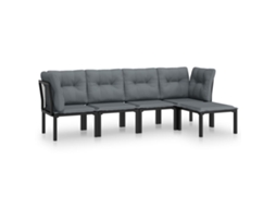 Garden Lounge Set, Garden Lounge Sets Vidaxl Preto Aço (n/a)