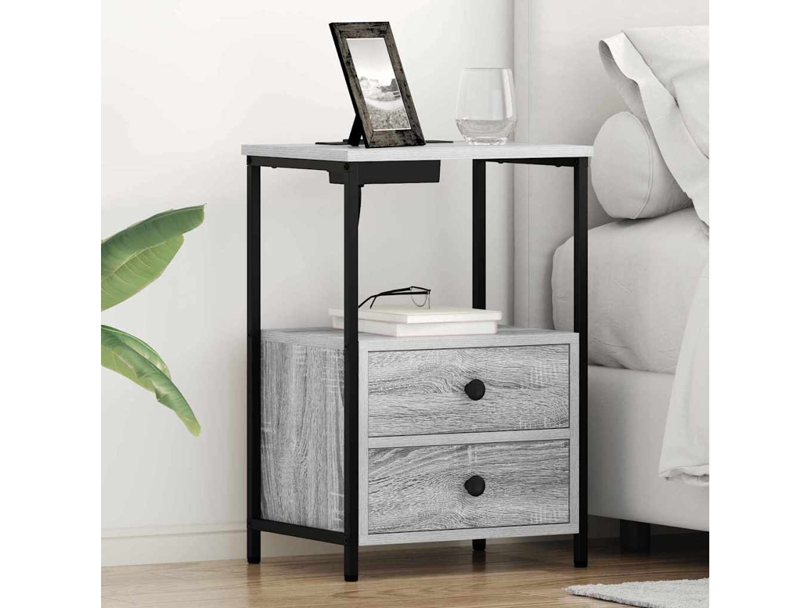 Vidaxl Armário De Cabeceira Cinza Sonoma 40 X 31 X 60 Cm