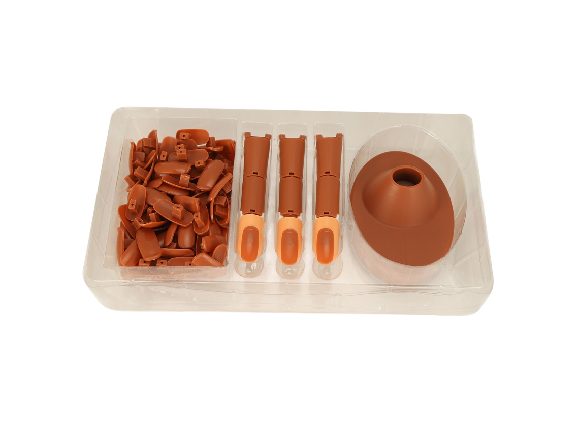 Muñeco De Dedo Flexible Para Entrenamiento De Uñas Artísticas Con Punta Falsa Y Base Marrón