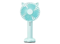 Mini Ventilador Azul Portátil, Pequeno Com Luz Noturna.