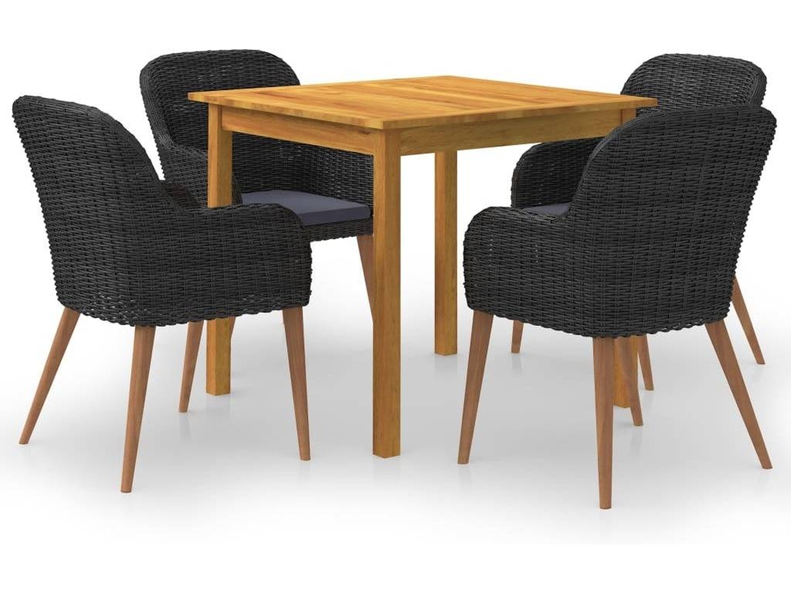 Dining Set, Dining Sets Vidaxl Preto Madeira De Acácia (n/a)