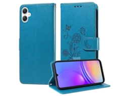 Capa De Couro Para Celular Com Flores De Borboleta Em Relevo