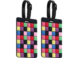 Conjunto de 4 Etiquetas BRILVIBERA em silicone com estampa geométrica