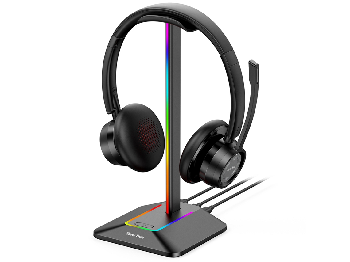 Aetheria suporte para Fones de Ouvido New Bee Z8 com Iluminação Rgb e Portas de Expansão Base Antideslizante
