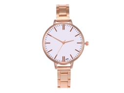 Relógio Analógico de Quartzo Feminino com Pulseira de Aço Estilo Clássico Zhoulianfa (ouro Rosa)