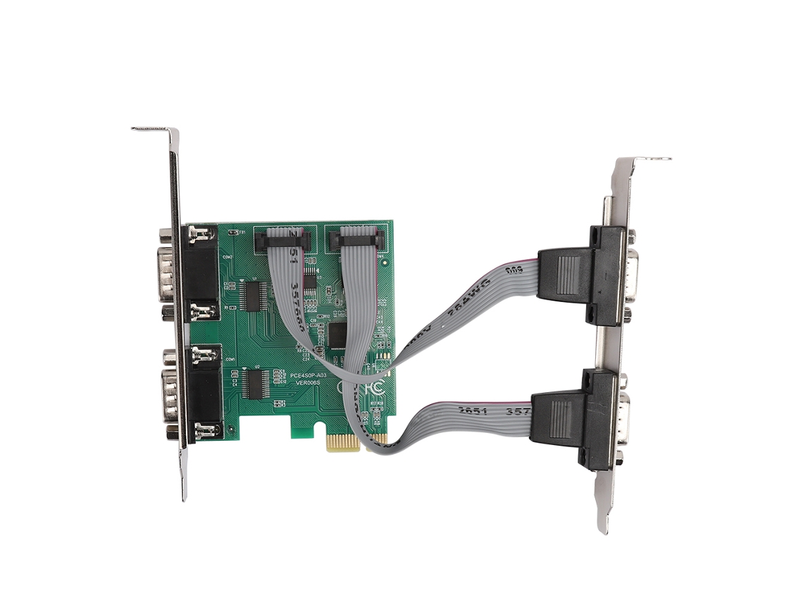 Adaptador Conversor De Cartão De Expansão Pci E Rs232 4 Portas Serial 2.5gb S Luz Dourada