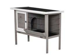 Coelheira De Madeira Exterior Gaiola Elevada Para Cobaias Animais Pequenos Com Teto Asfáltico Abatível Comedouro Bandejas Removíveis E 2 Portas