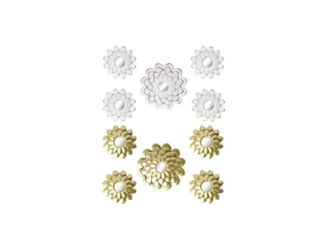 Jogo de Espelhos DKD Home Decor Espelho Champanhe Dourado Branco PP 2 Unidades (35 x 1,5 x 35 cm)