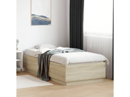 Vidaxl Estrutura Cama C/ Luzes Led Derivados Madeira Carvalho Sonoma