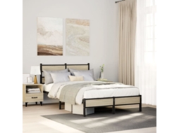 Vidaxl Estrutura Cama S/ Colchão Derivados De Madeira Carvalho Sonoma