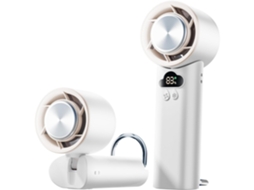 Mini Ventilador MDUG portátil, de mão, com bateria de 4000 mAh, durável e dobrável (branco)