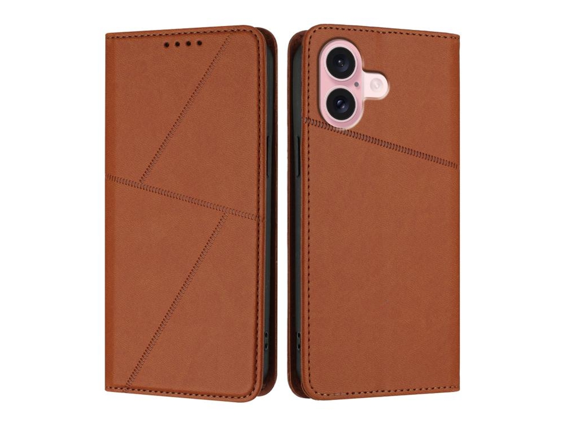 Capa De Couro Fosco Para Iphone 16 - Flip Magnético