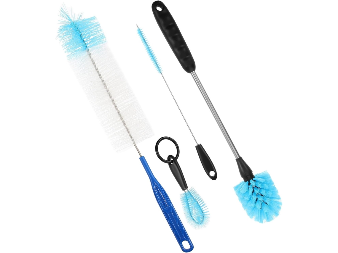 Conjunto De 4 Escovas Para Limpeza De Mamadeiras: 3 Escovas Para Copos E 1 Escova Para Copos