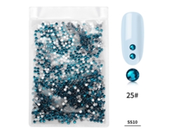 1440 Peças Saco De Pedras De Vidro Coloridas Para Unhas Art Rhinestone Decoração De Manicure Azul Pavo Real