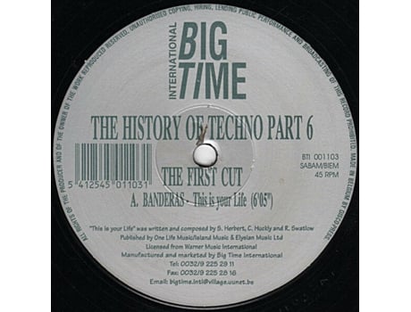 Vinil The History Of Techno Part 6 - The First Cut Big Time International