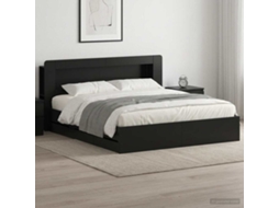 Vidaxl Estrutura De Cama Com Armazenamento E Cabeceira Preto