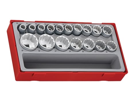 3570207 Juego De 17 Vasos Bihexagonales 1/2 Serie Regular, Métricos Tt1217 Tengtools