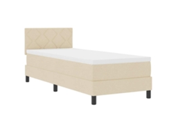 Cama Box com Colchão com Led Creme 80 X 200 Cm Tecido MAISON EXCLUSIVE
