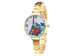 Reloj De Cuarzo Unisex Casual Con Correa De Acero Zhoulianfa (oro)
