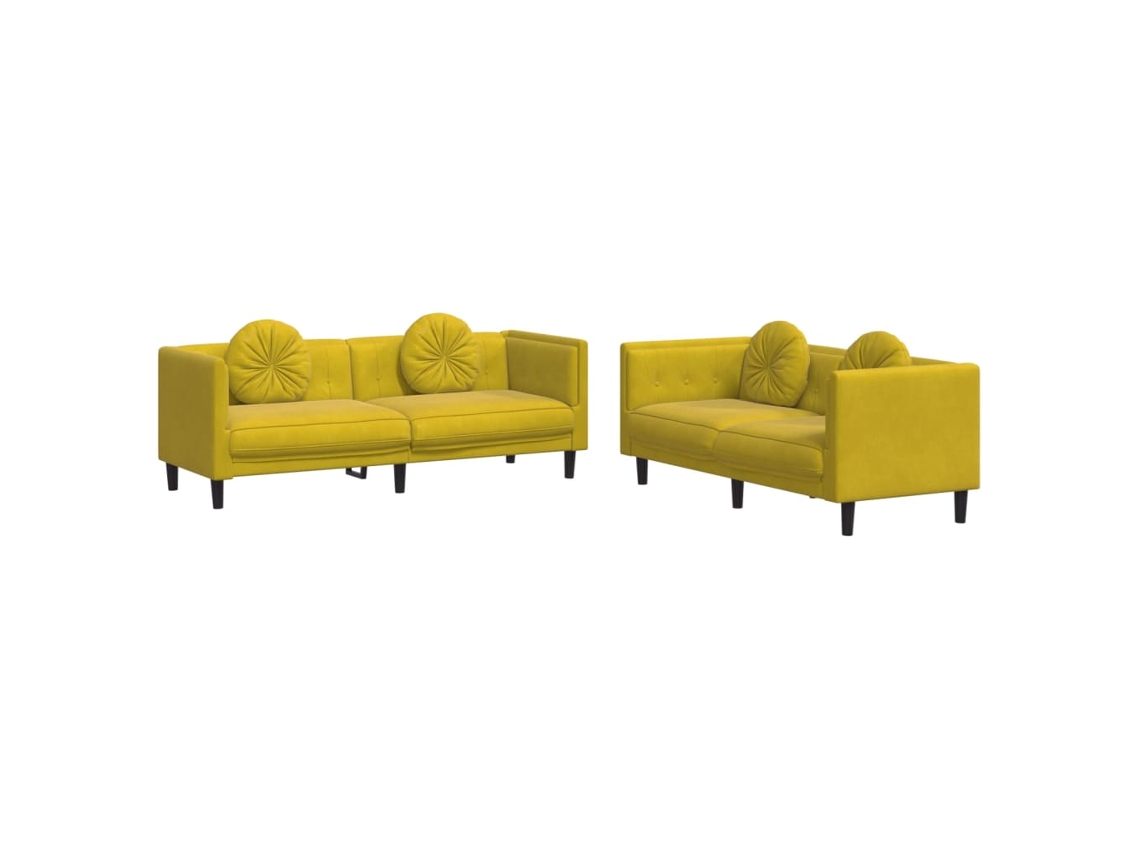 Sofa Set, Sofa Sets Vidaxl Amarelo Veludo (n/a)