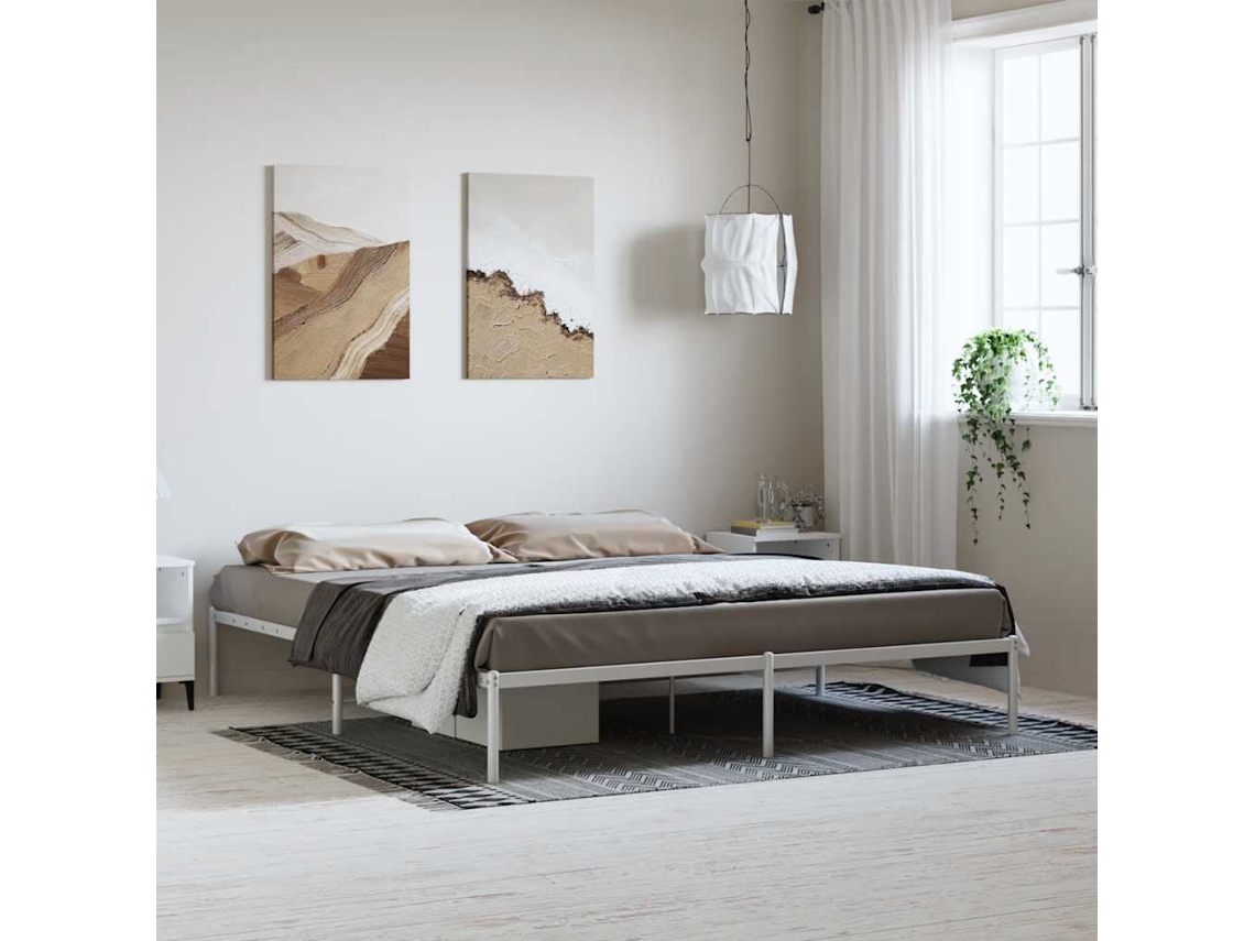 Estrutura De Cama 183x213 Cm Metal Branco
