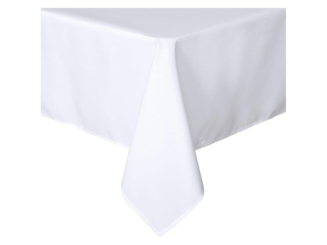 Mantel Quadrado 54x78 Polegadas, Poliéster Lavável Resistente A Manchas E Rugas, Para Mesa De Jantar, Festas E Acampamentos, Branco