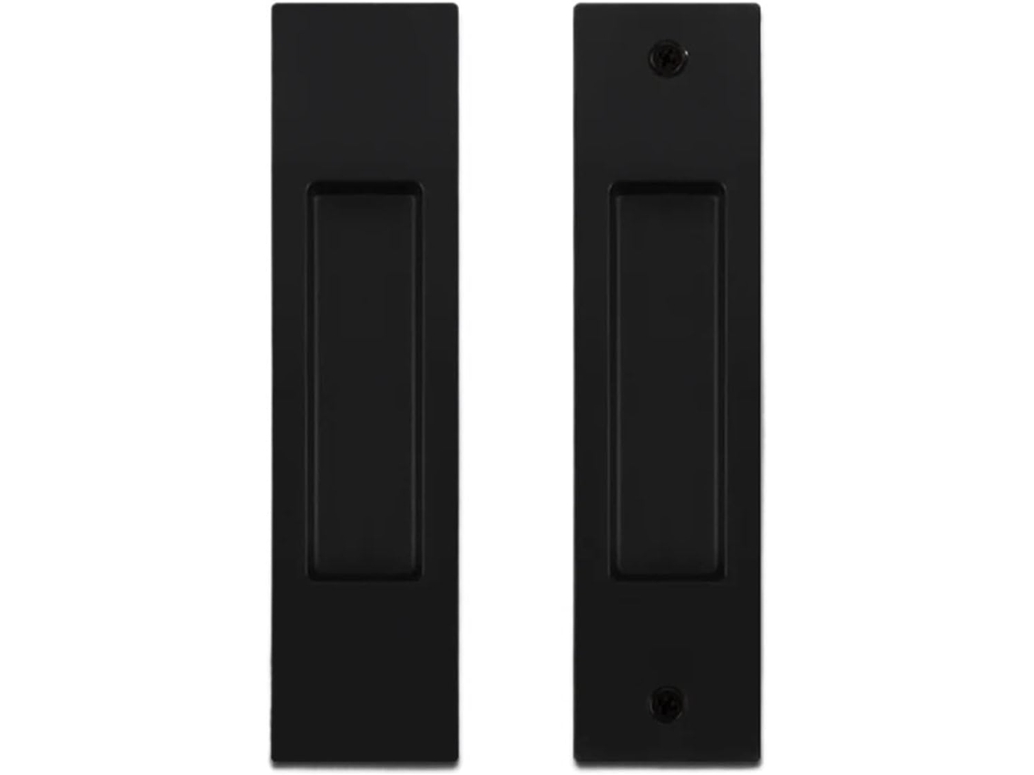 Conjunto De 2 Puxadores Para Porta Correr, Fivela Dupla Face, Puxador Pequeno Oculto Para Porta De Guarda Roupa Preto