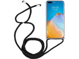 Capa Huawei P40 HONGWE. Com corda Transparente, Preto