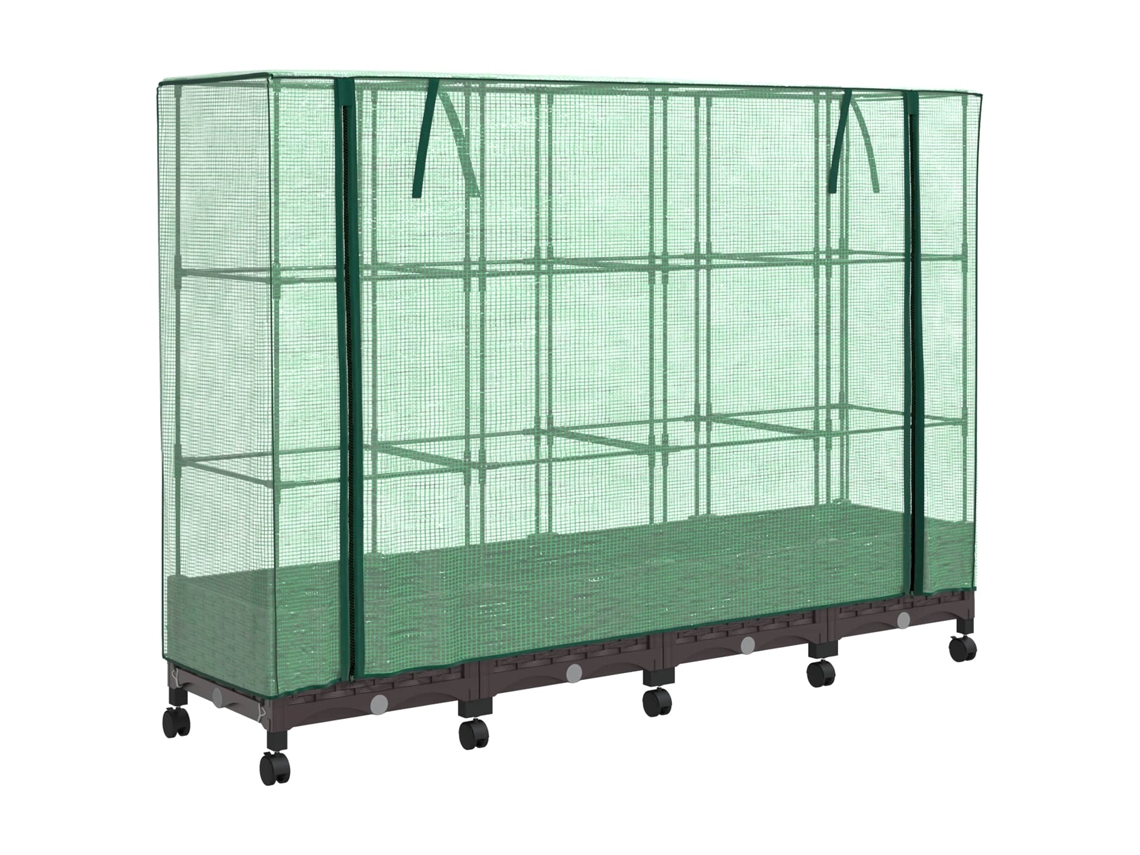 Conjunto 4 Vaso De Jardim Vidaxl Castanho Polipropileno (160 X 40 X 129 Cm)
