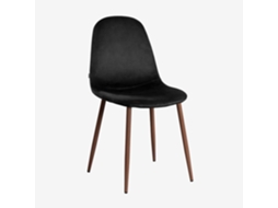 Sklum Pack De 4 Cadeiras De Jantar Glamm Poliéster     Madeira Escura                  Velluto Preto                               Veludo