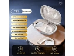 Auriculares Bluetooth True Wireless Controle Por Toque Clipe de Orelha Condução Óssea Redução de Ruído Branco
