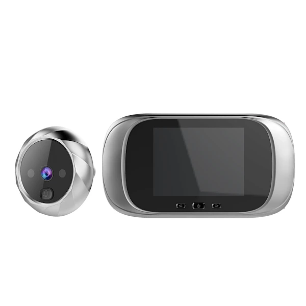Campainha Sem Fios /ea/ De 2,8 Polegadas Com Visão Noturna Digital De 90°, Para Sinalização De Visitas Com As Funções Indicadas