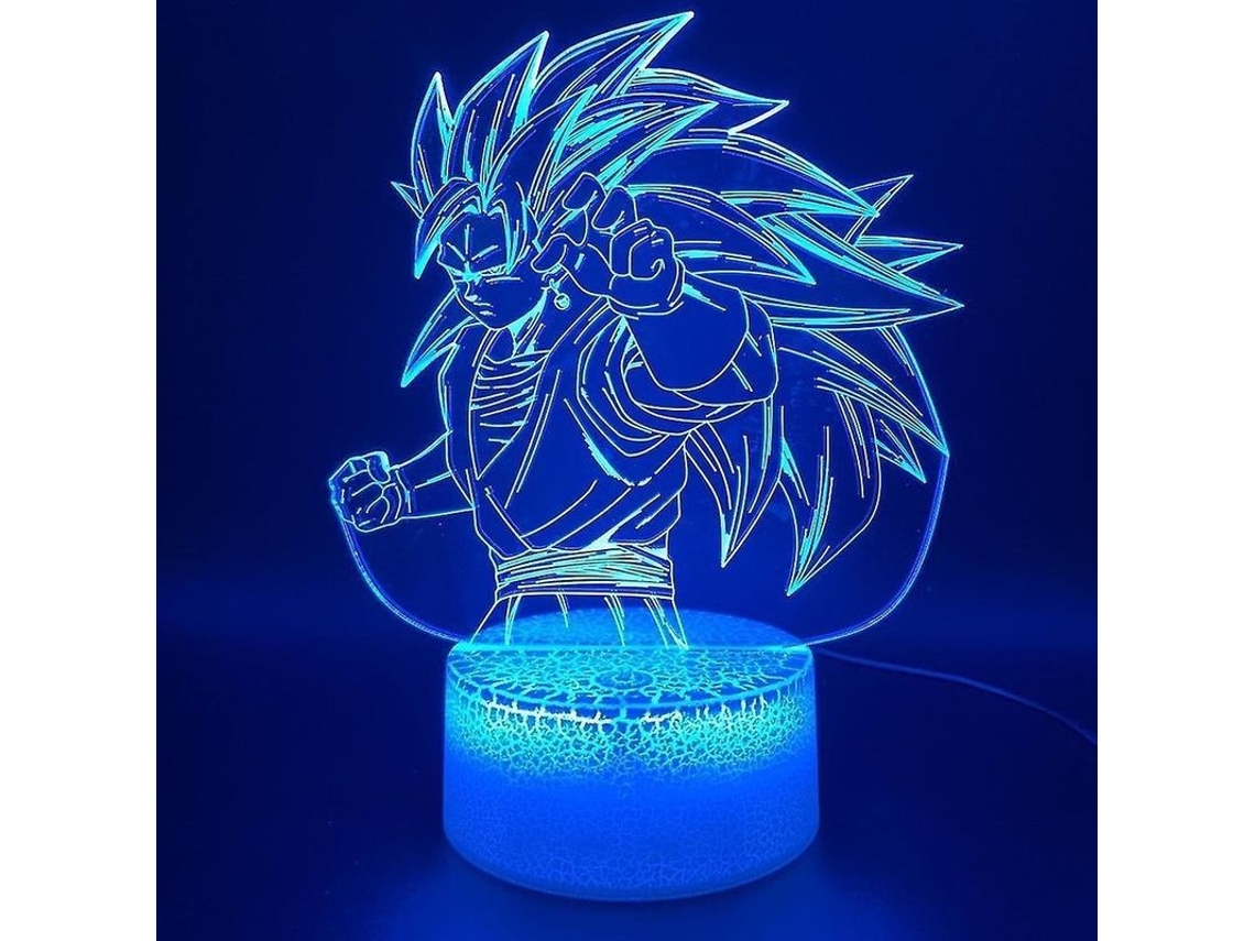 Lâmpada De Noite 3d Led Dragon Ball Sun Goku Para Quarto De Crianças Mesa Com Controle Remoto