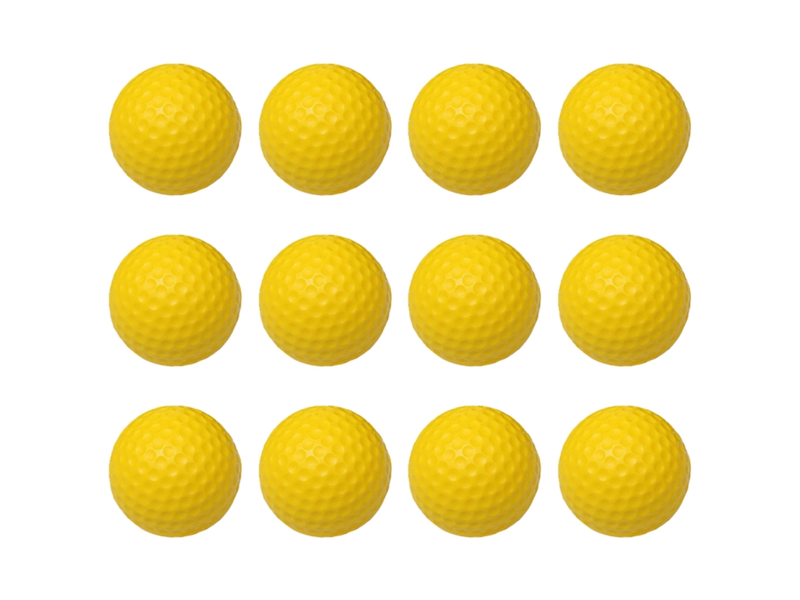 Bola De Golfe De Treino Monocamada Macia Pu 42.6mm Amarela Para Prática Indoor 12pcs