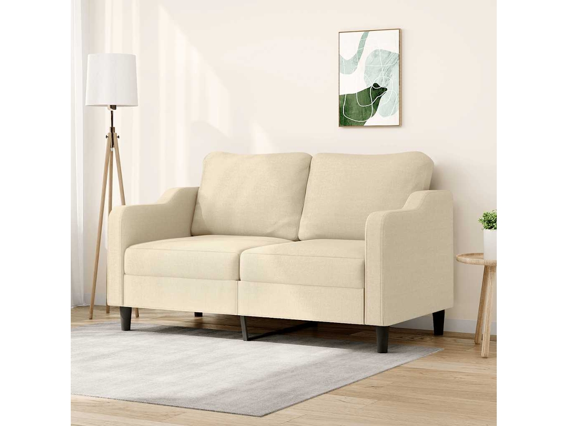 Vidaxl Sofá De 2 Lugares Tecido 140 Cm Cor Creme