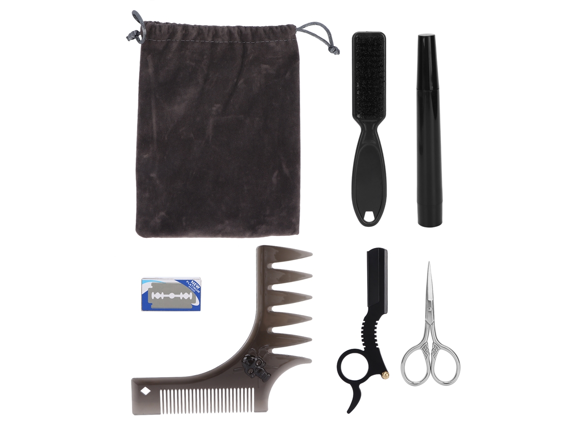 Kit De Barbear Para Homem Com Caneta, Pincel, Tesoura E Acessórios Completos